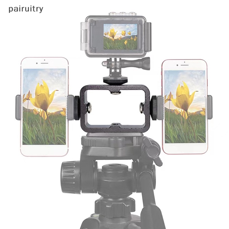 Prt 3in1 Holder Head Mount Flash Adapter Phone Light Stand Holder Untuk Siaran Langsung Selfie Kamera Ponsel PRT