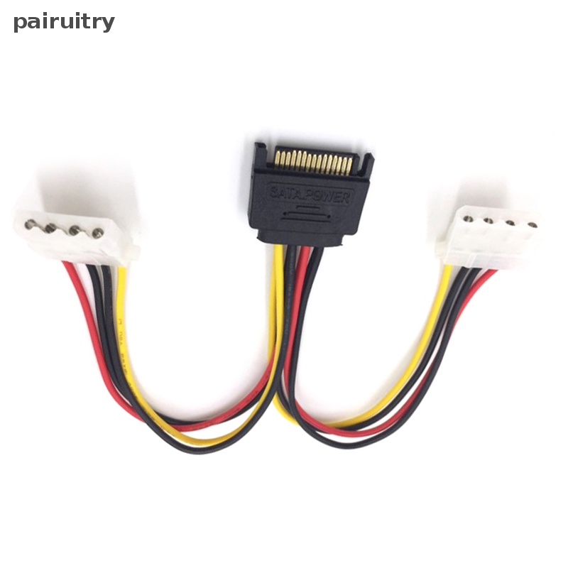 Prt Sata Revolusi Ke IDE Kabel Listrik SATA15pin Male Head Satu Titik Dua Port Serial Ke Dual 4pin Female Sata Ke IDE PRT