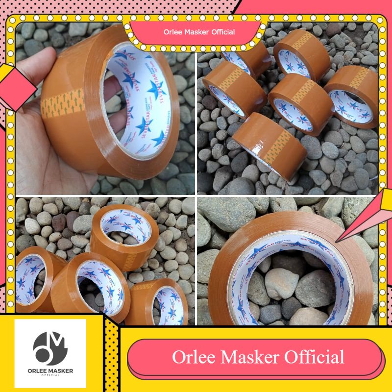 LAKBAN 2 INCH 100Y SEVENSTAR TEBAL KUAT / lakban 100y / lakban kuat/ lakban cokelat /lakban bening