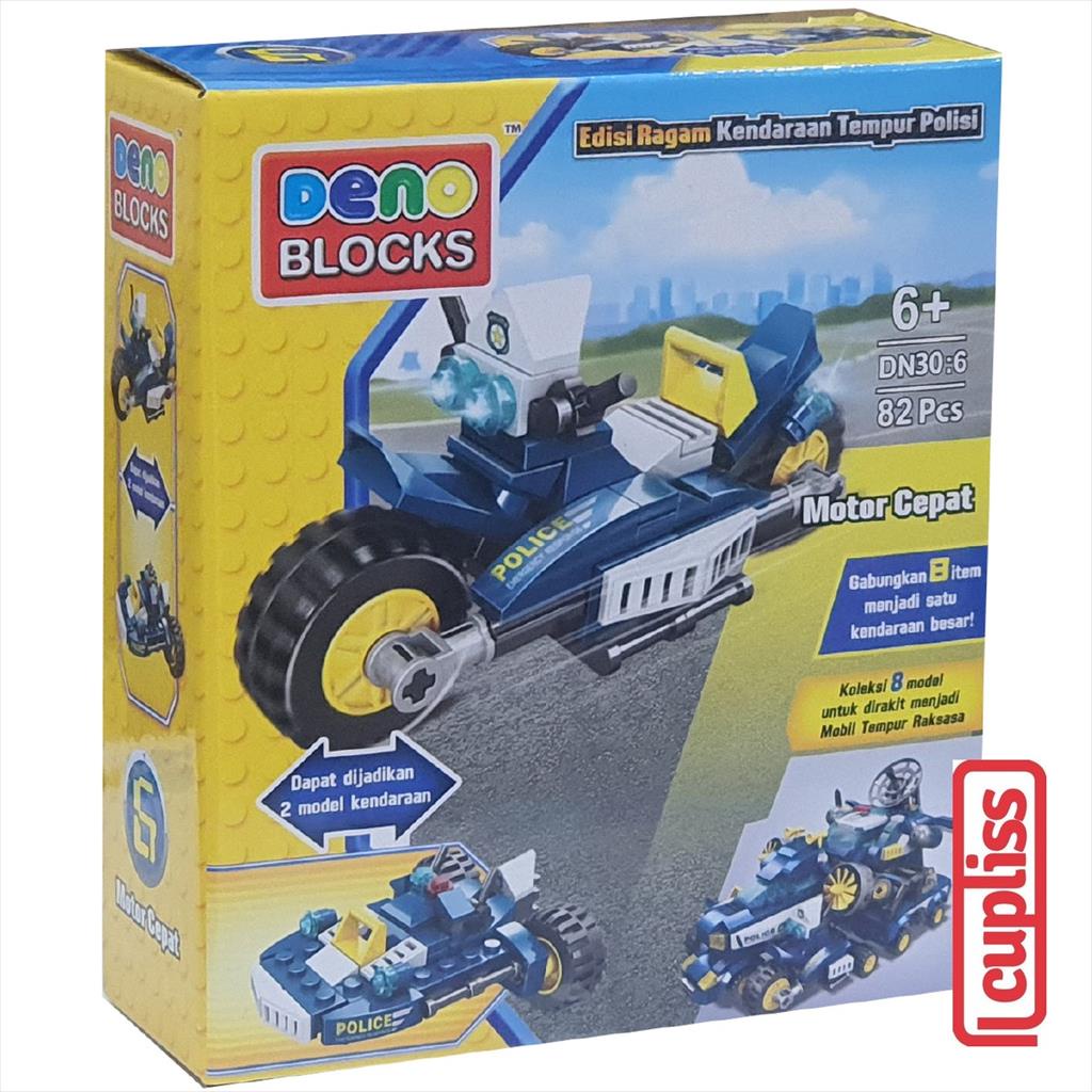 DENO DN30 Blocks Motor Cepat 8 Assortements Mainan Anak