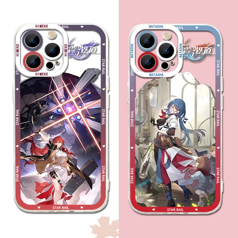 IPHONE Honkai Star Rail Himeko Phone Case Kompatibel Untuk Iphone14 11 13 12 Pro Max XS XR X8 7 6S Plus Casing Mini Soft Himeko Natasha Transparan TPU Silikon Shockproof Cover