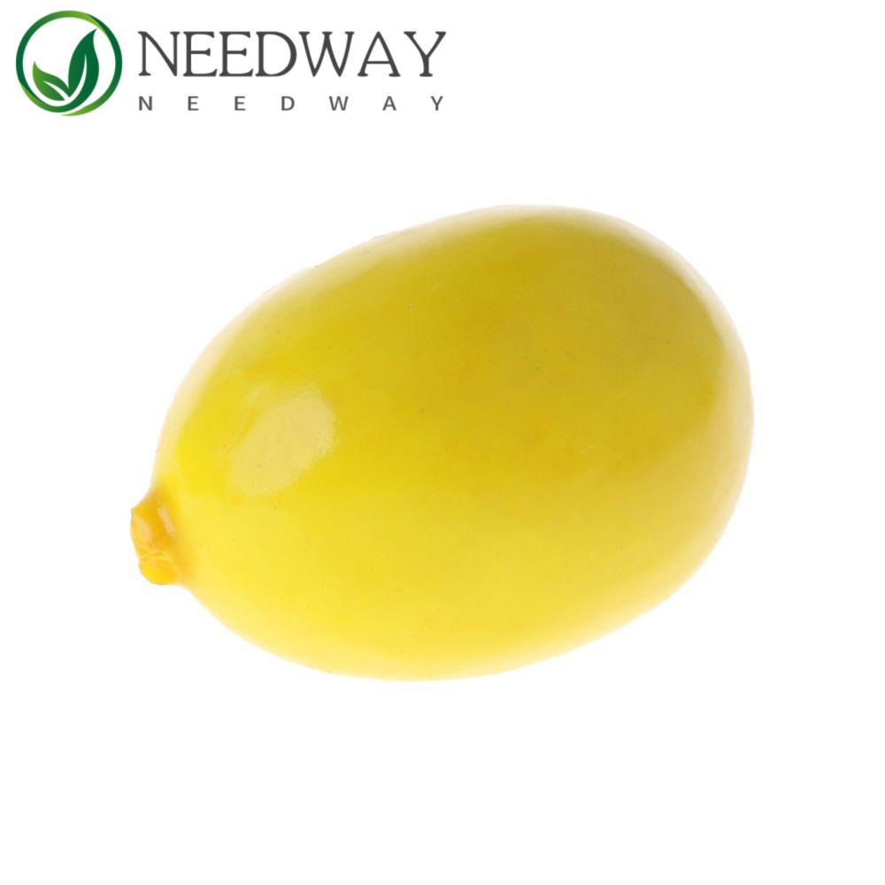 Needway   Mini Buah Palsu Strawberry Lemon Kerajinan Fotografi Properti Aksesoris Dekorasi Rumah Pesta Ornamen Simulasi Strawberry Ornament