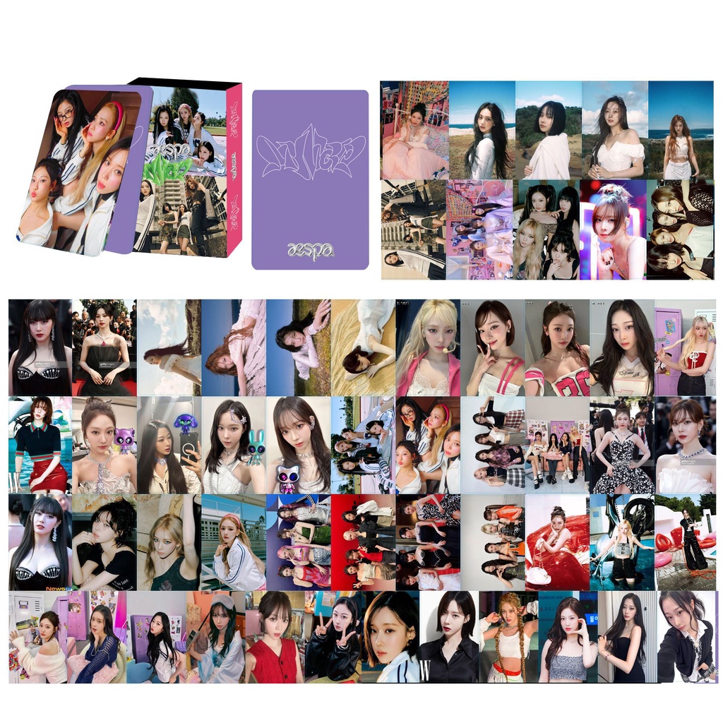 55pcs /box AESPA Welcome to MY WORLD Photocards Kartu Lomo 2023album Kpop Postcards Collection