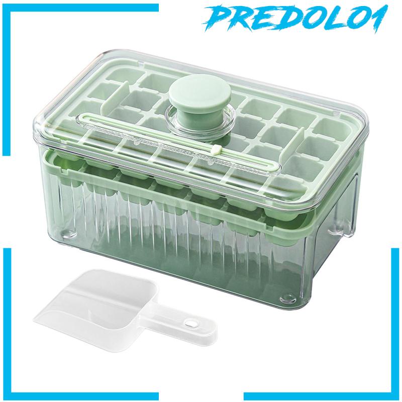 [Predolo1] Ice Cube Tray Tipe Press Reusable Hemat Tempat Untuk Minuman Freezer Chilling