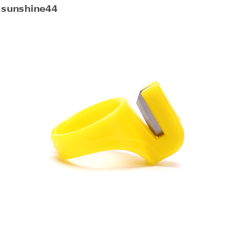 Sunshine Cincin Jahit Thimble Plastik Pemotong Benang Finger Sewing Craft DIY Alat ID