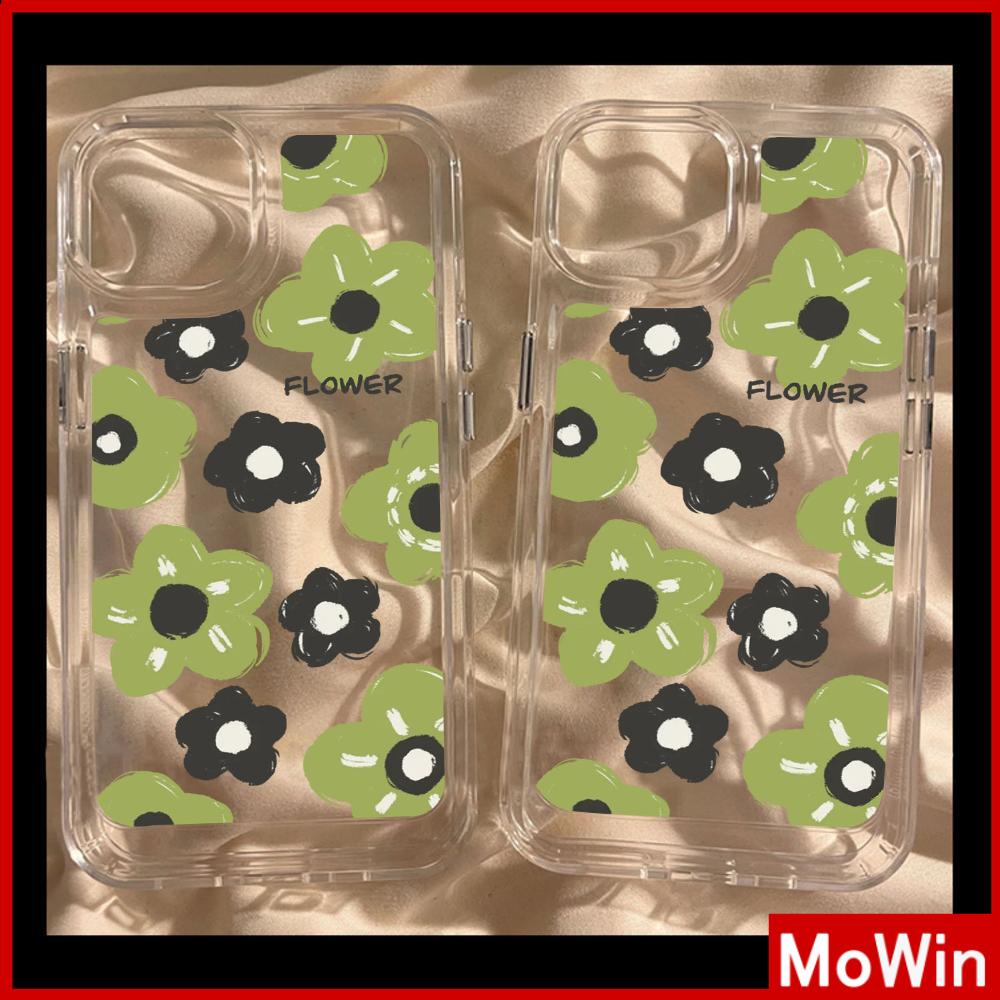 Mowin - iPhone 14 Pro Max Case Soft TPU Big Hole Space Phone Case Case Cute Green Flowers Perlindungan Kamera Shockproof Kompatibel dengan iPhone 13 Pro Max 12 Pro Max 11 XR XS 7 8Plus