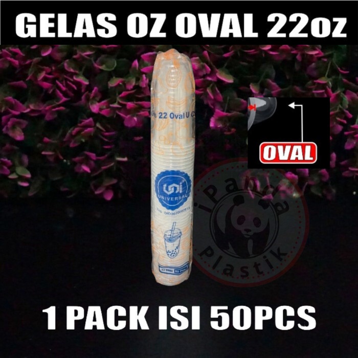 Gelas Oval 22oz Bening Cup Plastik Bulat Round cup oval 22 oz murah