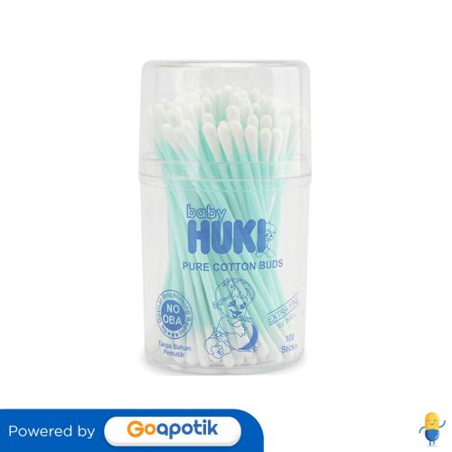 Huki Baby Pure Cotton Buds Extra Fine Pot 100 Pcs