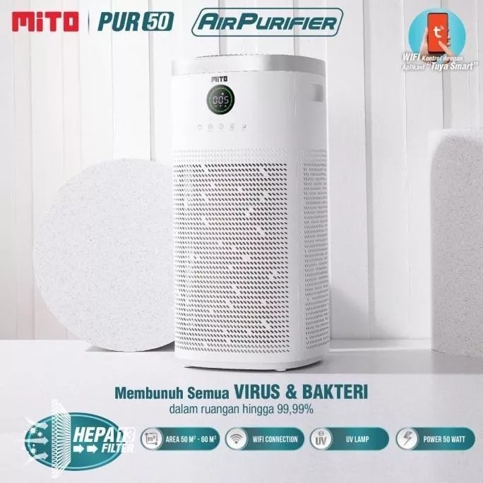 Air Purifier Mito PUR 50 PUR50 Alat Penyaring Udara Hepa Anti Virus