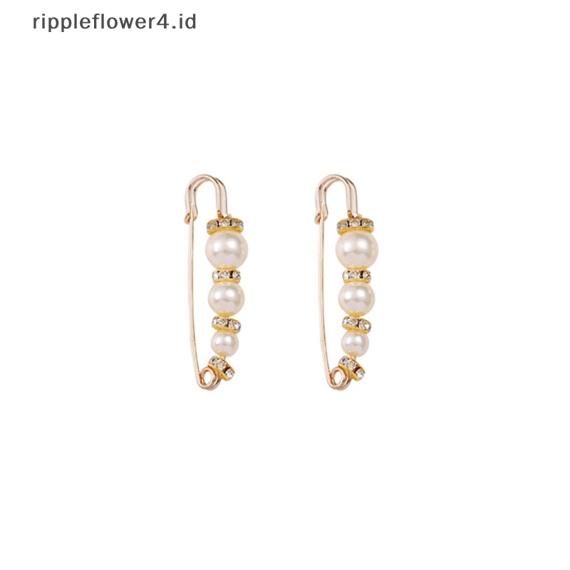 {rippleflower4.id} 1set Fashion Pakaian Bros Penyesuaian Pinggang Untuk Wanita Mutiara Kerah Pin Sweater Dress Brooch Pin Lencana Gesper DIY Aksesoris~