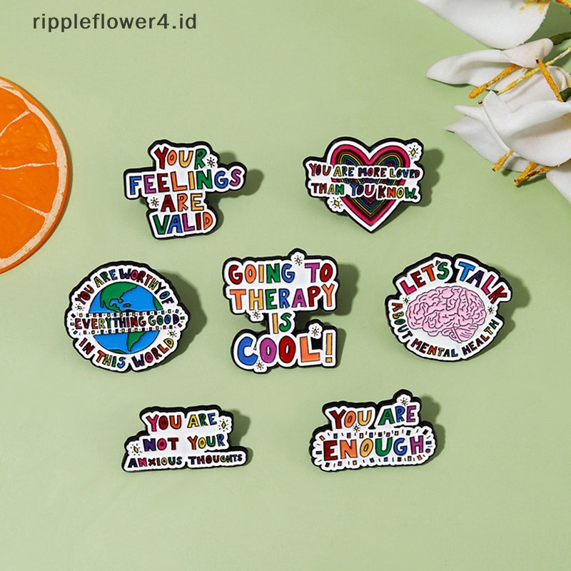 {rippleflower4.id} Enamel Pin Meningkatkan Diri Otak Bros Lencana Logam Pakaian Ransel Dekorasi Kartun Pin Perhiasan~
