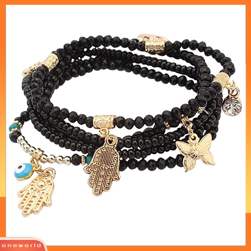 [WOD] Gelang Bangle Beads Multilayer Tangan Hamsa Fatima Wanita Tangan Butterfly Anchor Eye