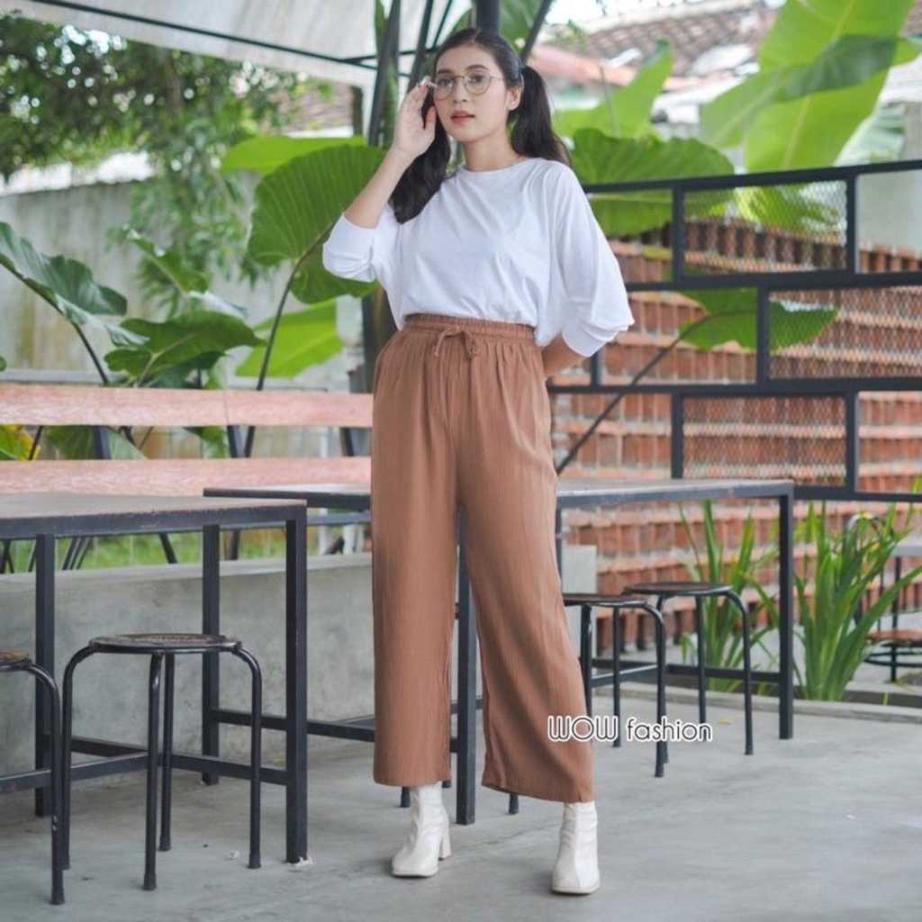 KALIA Highwaist Cullote Crincle - Celana Kulot Wanita