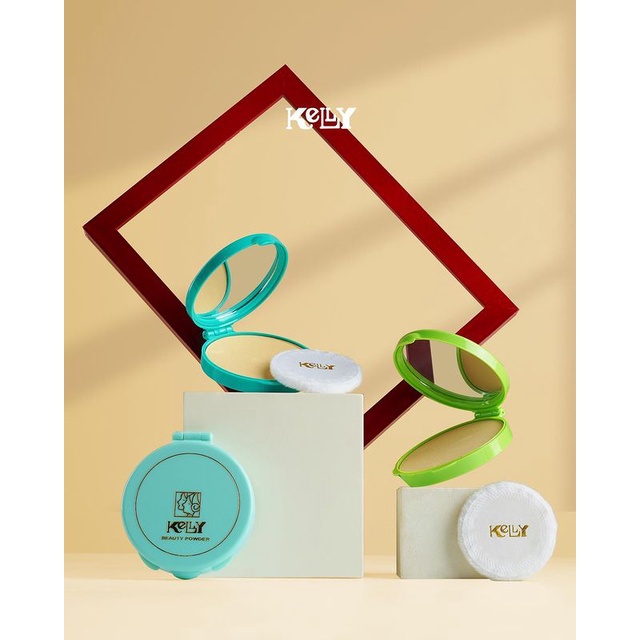 ❄️MATCHA❄️KELLY COMPACT BEAUTY POWDER - BEDAK PADAT WAJAH ORIGINAL BPOM