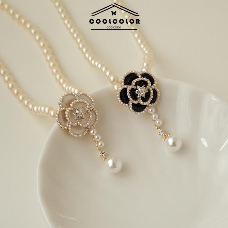 COD❤️Kalung Liontin Camellia Untuk Wanita Gaya Korea Fashion Accessories- cl