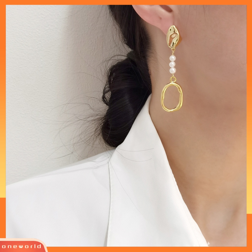 [WOD] 1pasang Anting Menjuntai Geometris Perhiasan Mutiara Imitasi Tidak Teratur Semua Pertandingan Anting Stud Untuk Pacaran