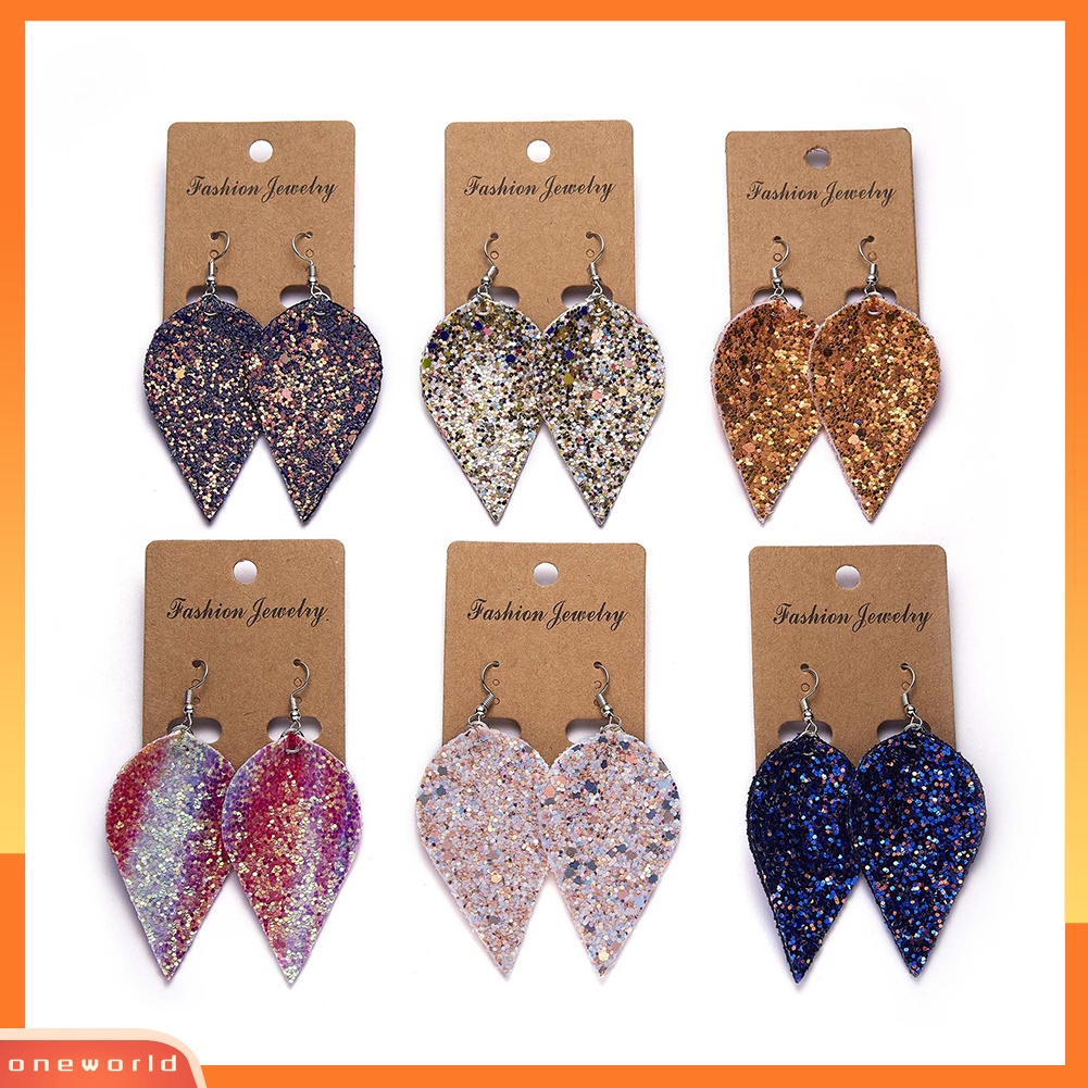 [WOD] Gaya Punk Tetesan Air Menjuntai Drop Shiny Sequin Women Hook Earrings Perhiasan Hadiah