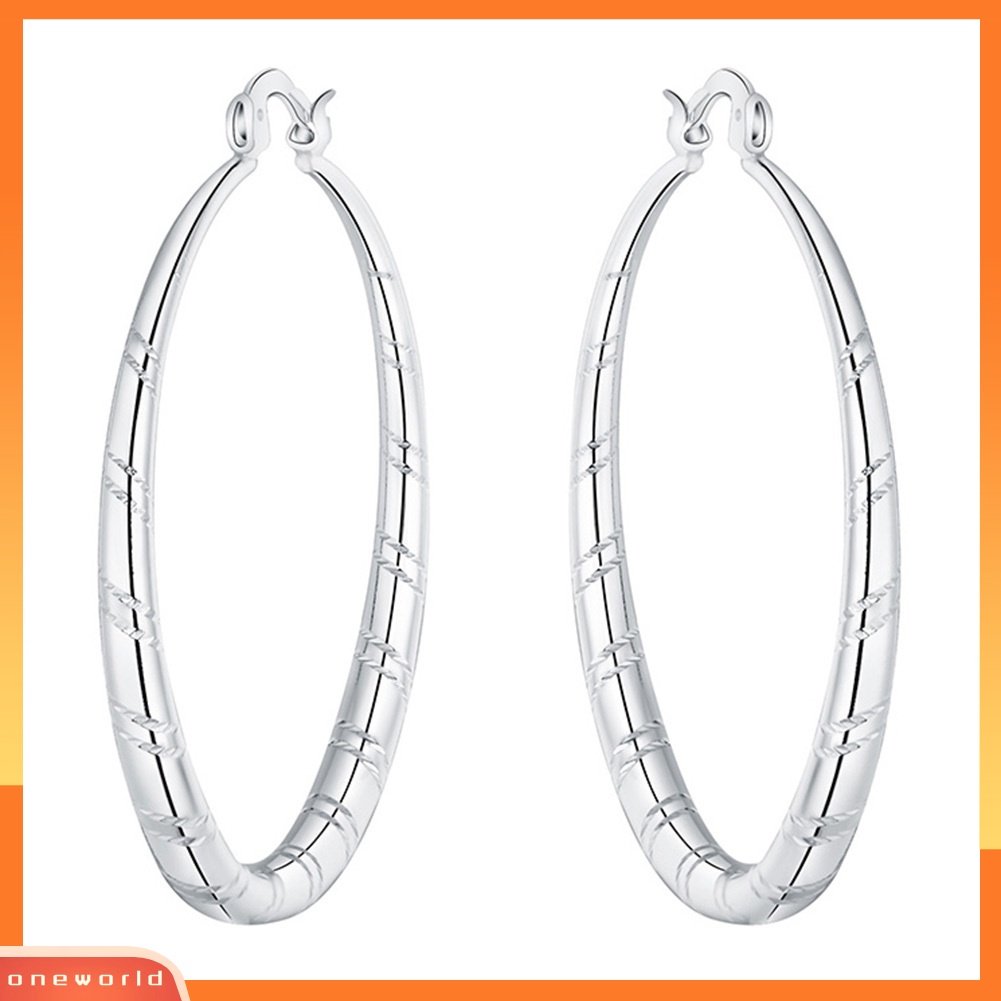 [WOD] Wanita Bergaya Bulat Besar Bentuk Lingkaran Retro Besar Hoop Earrings Perhiasan Hadiah