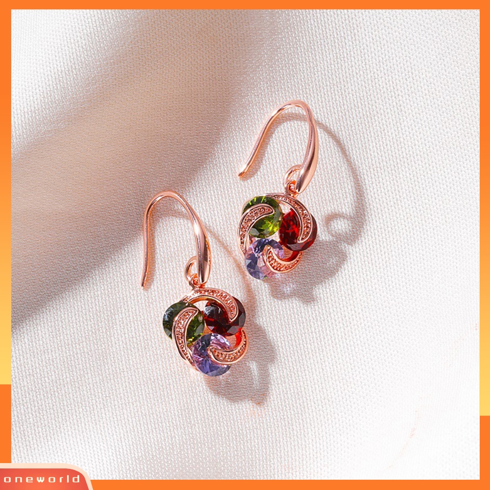 [WOD] Wanita Fashion Gaya Warna-Warni Berlian Imitasi Cubic Zirconia Bentuk Kincir Angin Perhiasan