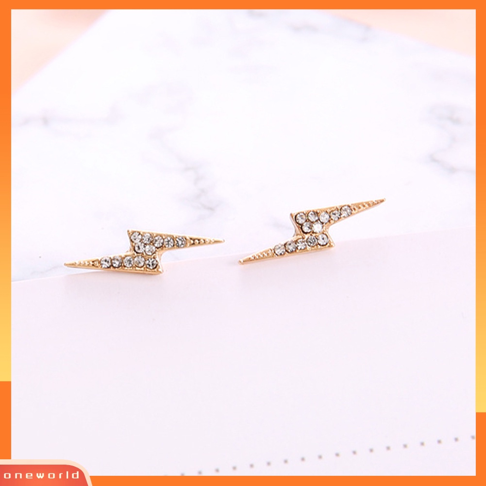 [WOD] 6pasang /Set Sederhana Wanita Besar Kecil Pencahayaan Berlian Imitasi Stud Earrings Jewelry