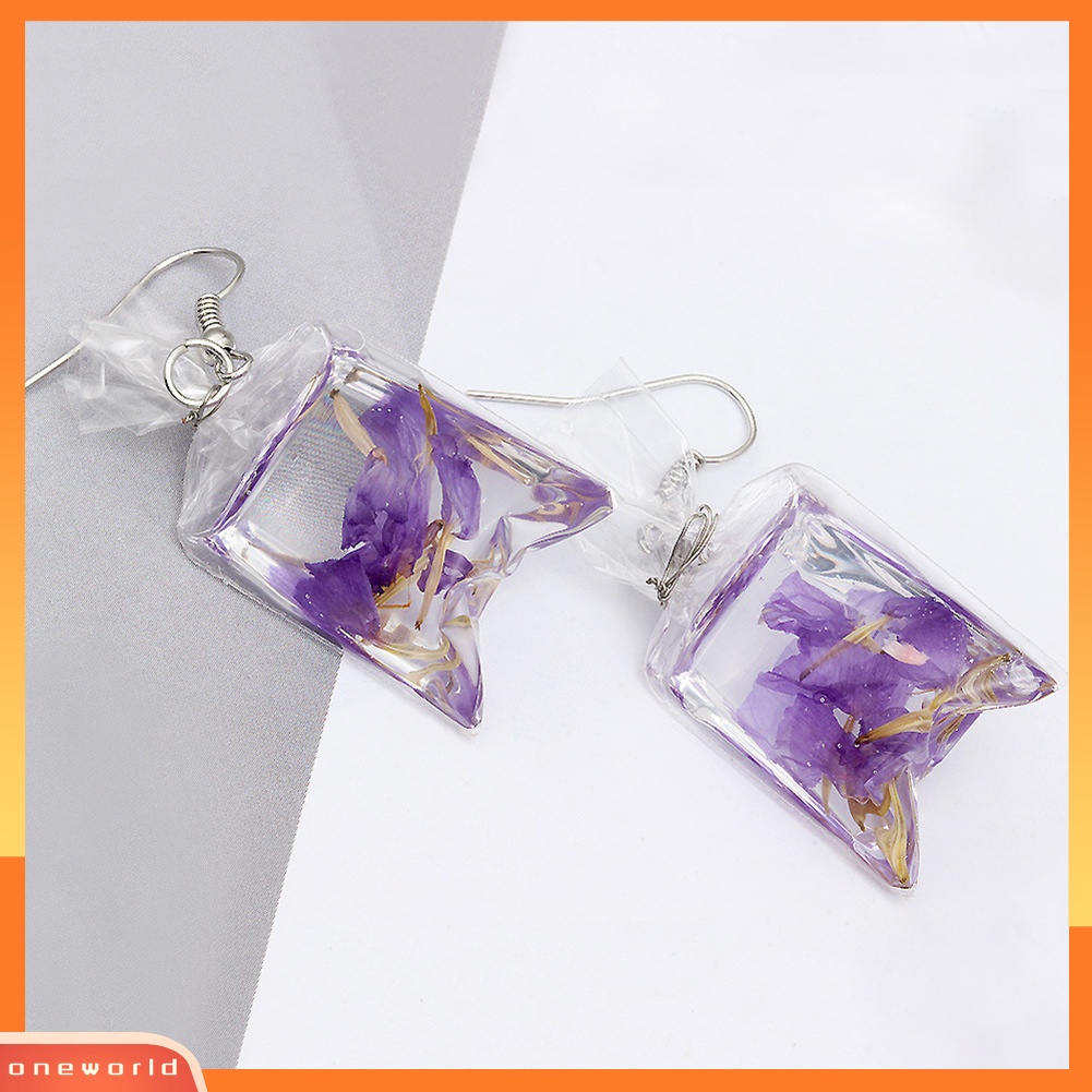 [WOD] Kreatif Bunga Kering Kantong Air Drop Anting Wanita Kait Telinga Perhiasan Hadiah