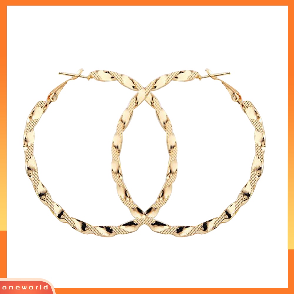 [WOD] Fashion Lady Berlebihan Memutar Besar Hoop Anting Wanita Lingkaran Menjuntai Perhiasan