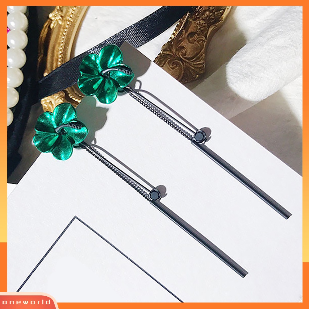 [WOD] Gaya Korea Panjang Bunga Rumbai Anting Wanita Pesta Perjamuan Cocktail Perhiasan