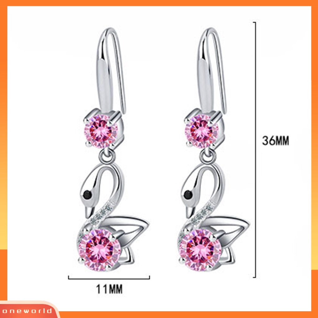 [WOD] 1pasang Anting Kait Perhiasan Hewan Mata Hitam Gaya Korea Cubic Zirconia Drop Earrings Untuk Pesta Pernikahan