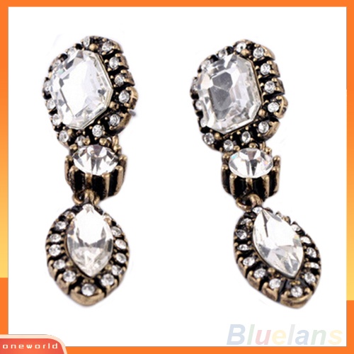 [WOD] Wanita Fashion Putaran Marquise Cut Berlian Imitasi Menjuntai Stud Statement Earrings Hadiah