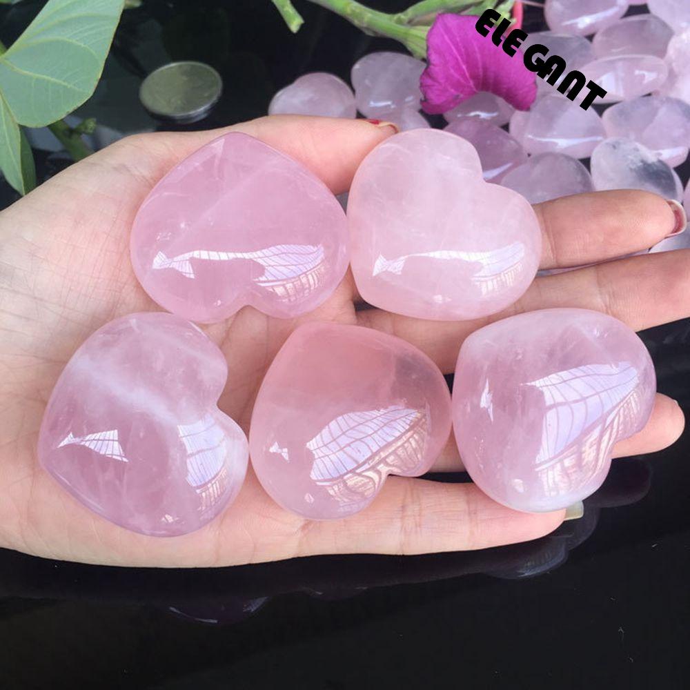 [Elegan] Jantung Batu Kristal Mineral Penyembuhan Labradorite Anting Meditasi Terapi Kerajinan Kalung Aksesoris Penyembuhan Tongkat Dekorasi Rose Quartz