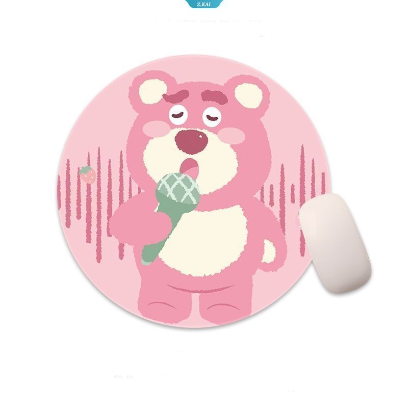 Strawberry Bear Alas Mouse Bulat Pelindung Pergelangan Tangan Keyboard Meja Soft Pad Office Mouse Pad Pink Student Cute Style Mouse Pad [ZK]