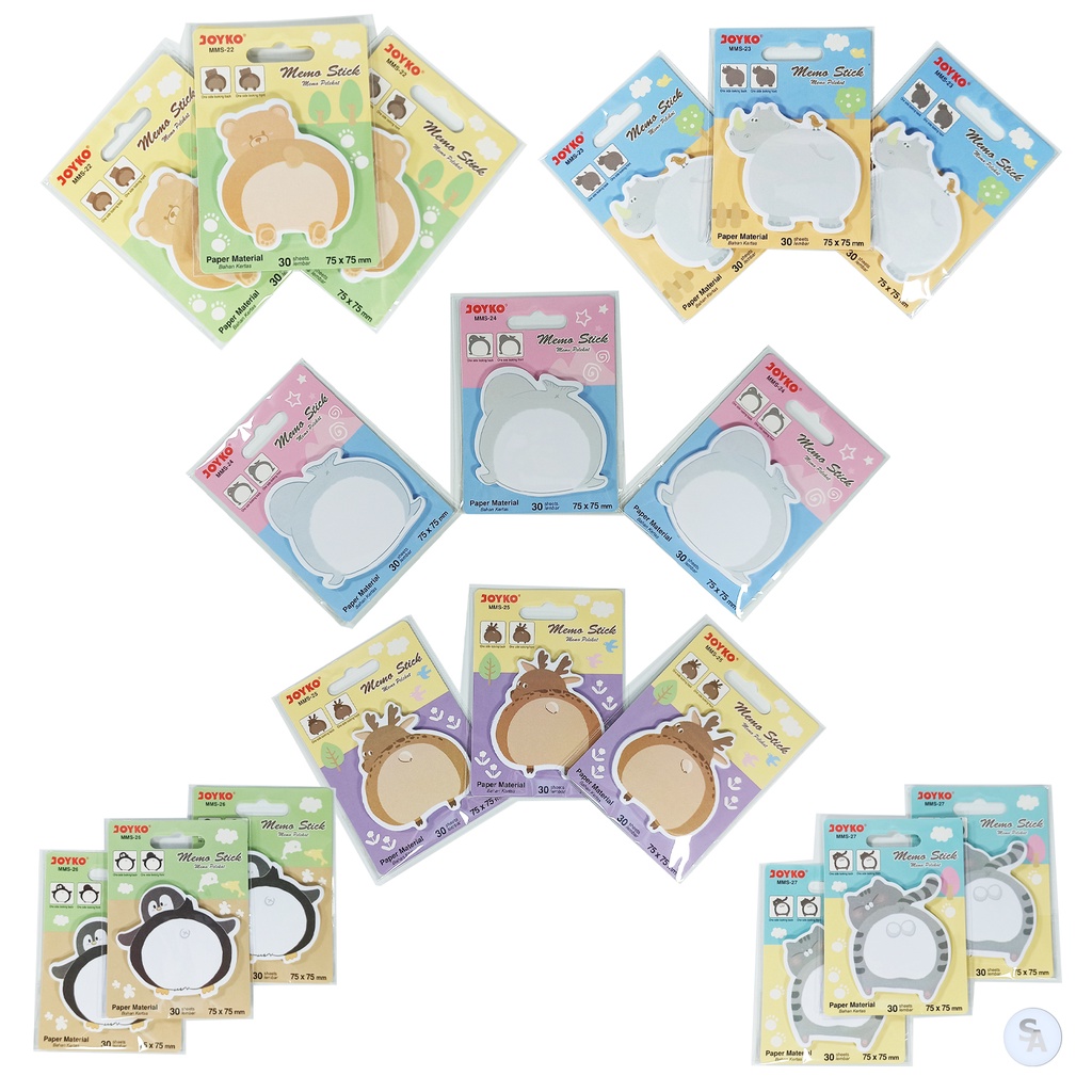 

JOYKO - Memo Sticky Notes Animal Series MMS-22~27 - Pad