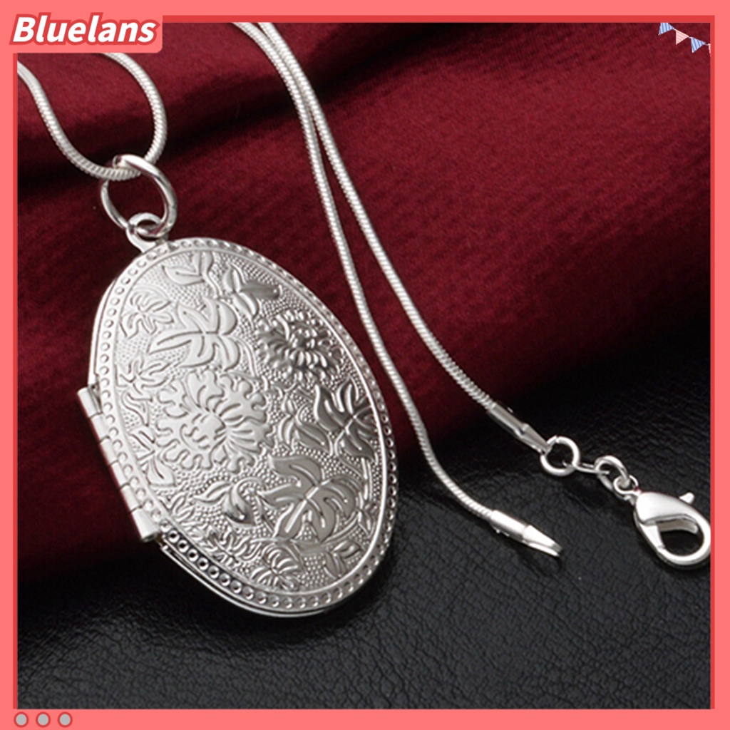 [BLS] Unisex Fashion Perak Berlapis Paduan Ukir Liontin Liontin Rantai Kalung Perhiasan