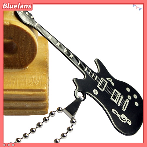 [BLS] Kalung Sweater Rantai Manik-Manik Liontin Gitar Unisex Pria Wanita Perhiasan Fashion