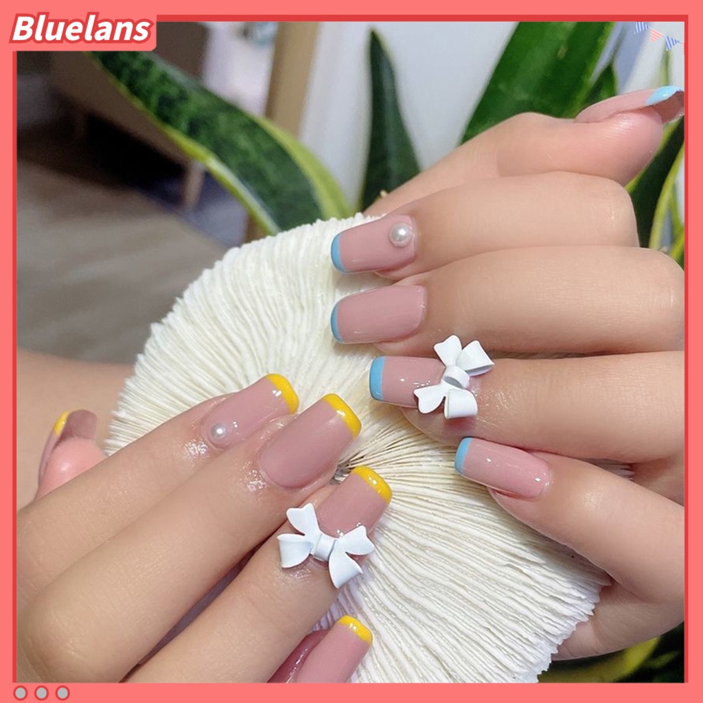 [BLM] 20pcs /Set Dekorasi Ikatan Simpul Kuku Frosted Efek 3D Resin Dekorasi Nail Art Ornamen Busur Warna-Warni Untuk Perempuan