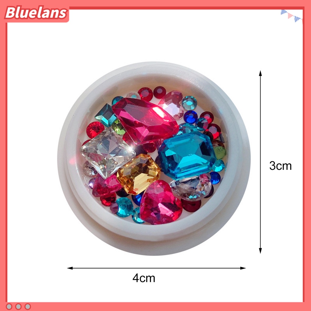 [BLM] Nail Rhinestones Indah DIY Ringan Nail Art Multi-faceted Love Dekorasi Untuk Wanita