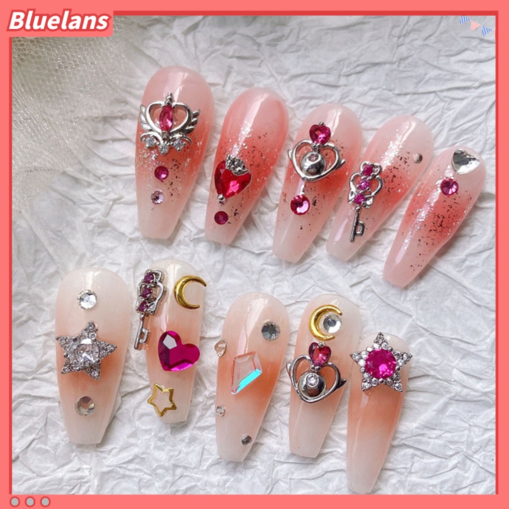 [BLM] Hiasan Kuku Sparkling Bentuk Indah Anti-Oksidasi Mempesona Efek Visual Mudah Diterapkan Paduan Dekoratif 3D Gaya Sailor Moon DIY Manicure Jewelry Perlengkapan Kuku