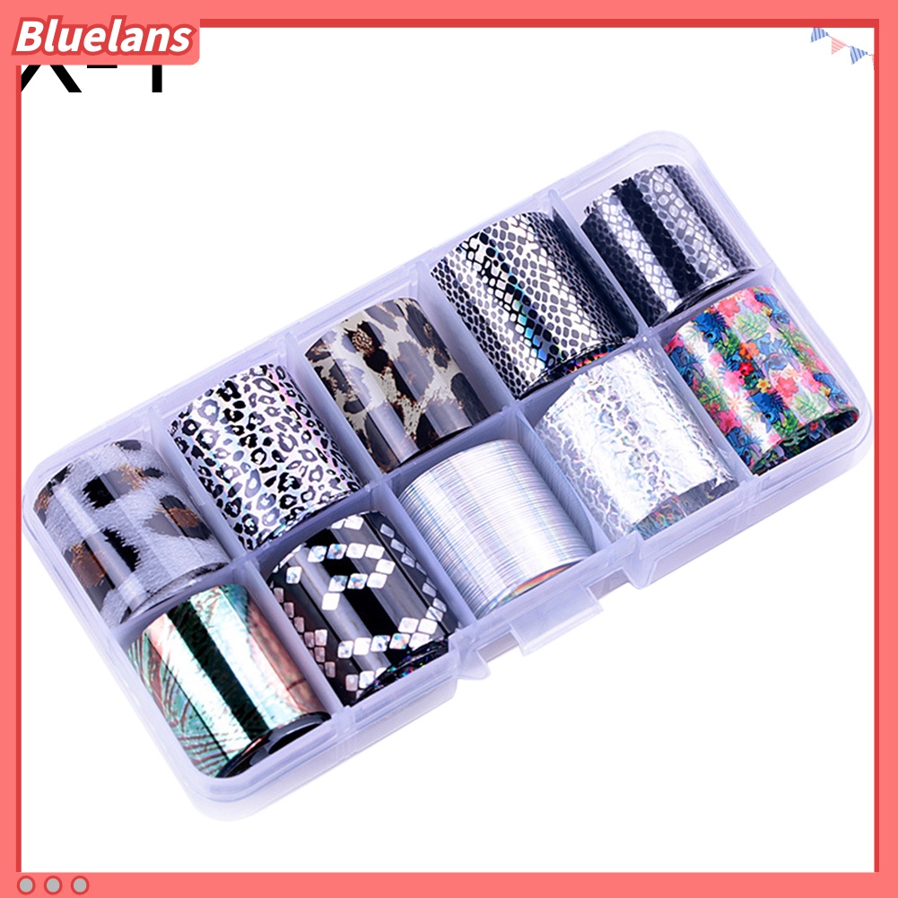 [BLM] 10rolls /Set Glitter Nail Art Foils Laser Tips Stiker DIY Manicure Dekorasi