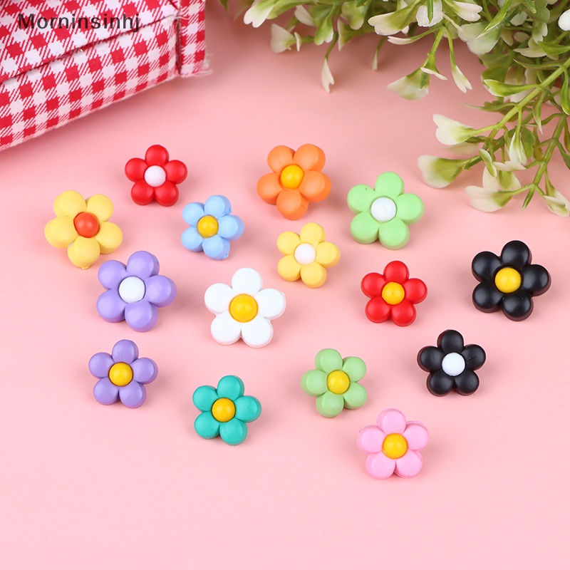 Mornin 10Pcs 18 /15mm Mantel Anak Warna-Warni Bunga Shank Kancing Untuk Pakaian Anak Lucu Baju Sweater Dress Decor Jahit Aksesoris id