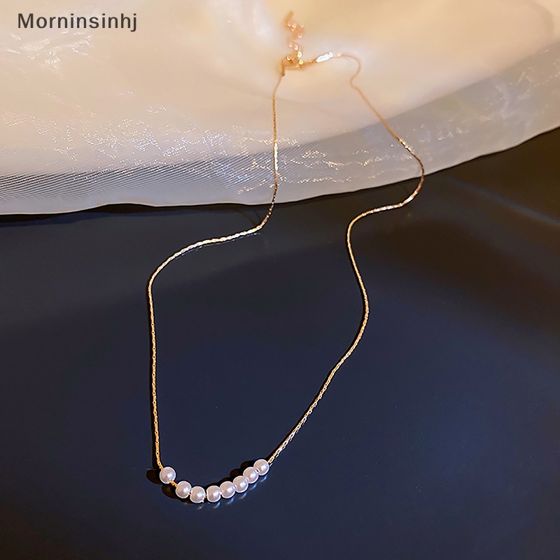 Mornin Kalung Mutiara Cahaya Niche Temperamen Rantai Klavikula Feminim Sederhana Serbaguna Kalung Fashion Perhiasan Aksesoris id