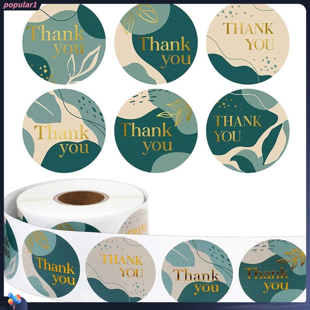 Populer 2roll Stiker Thank You Perlengkapan Alat Tulis Stationery Tempel Label Penyegel Hijau