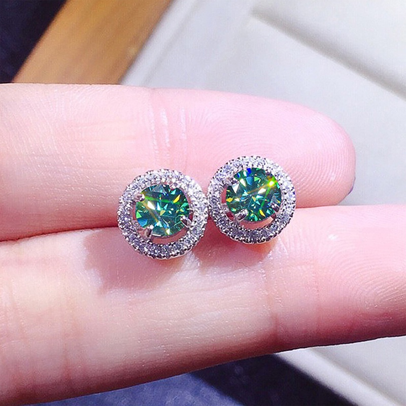 Dainty Green Stud Earrings Fashion Aksesori Telinga Untuk Wanita Pakaian Sehari-Hari Pesta Malam Anting Elegan Pernyataan Perhiasan