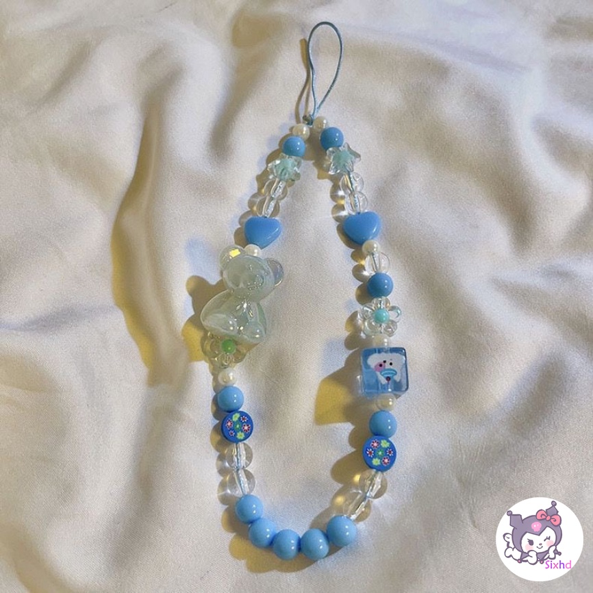 Kartun Boneka Telepon Lanyard Gelang Manik-Manik Universal Untuk iPhone Android Gaya Jepang Korea phone Case Liontin Dekorasi Aksesoris Telepon Serbaguna Pendant