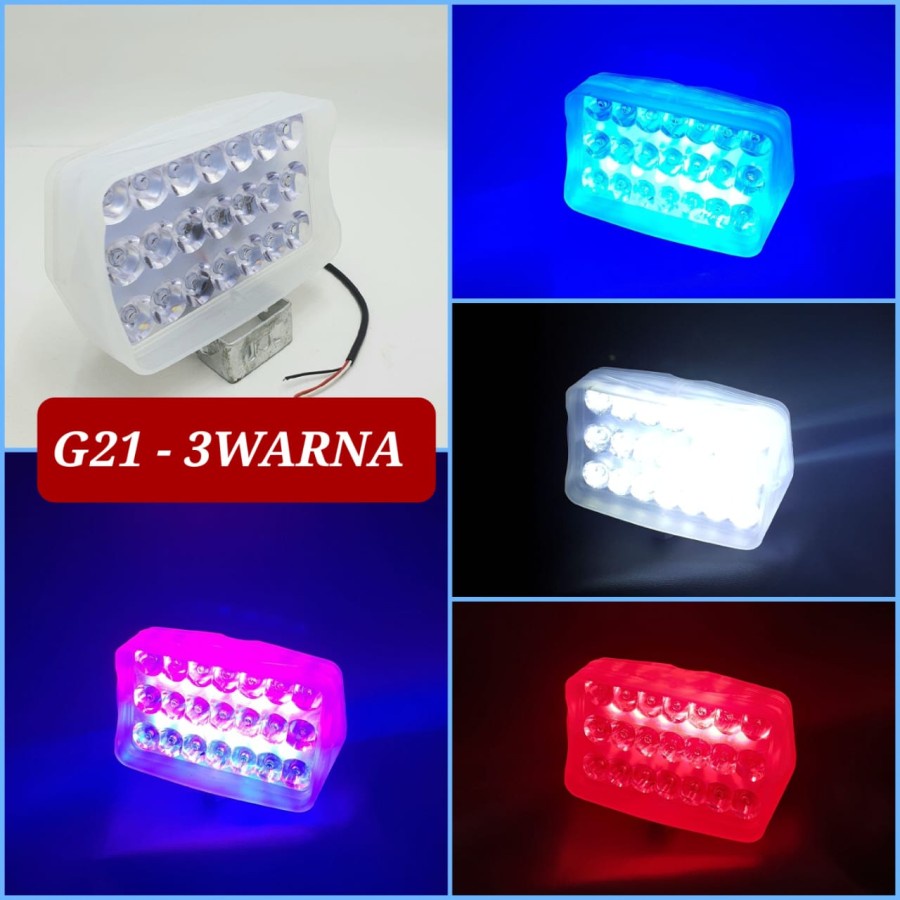 Lampu LED Bar Tembak Sorot Laser Gun CREE Mobil Motor 21 3 Warna Lampu Variasi