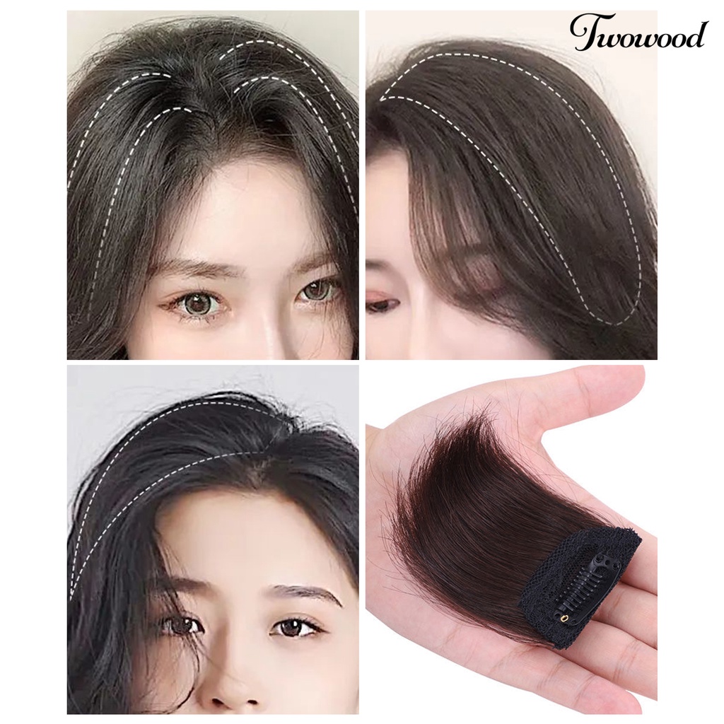 Twowood 10cm Wig Hair Pad Fluffy Natural Look Lembut Suplemen Kepala Rambut Tak Terlihat Ekstensi Sopak Lurus Serat Suhu Tinggi Rambut Palsu Pesta Supply