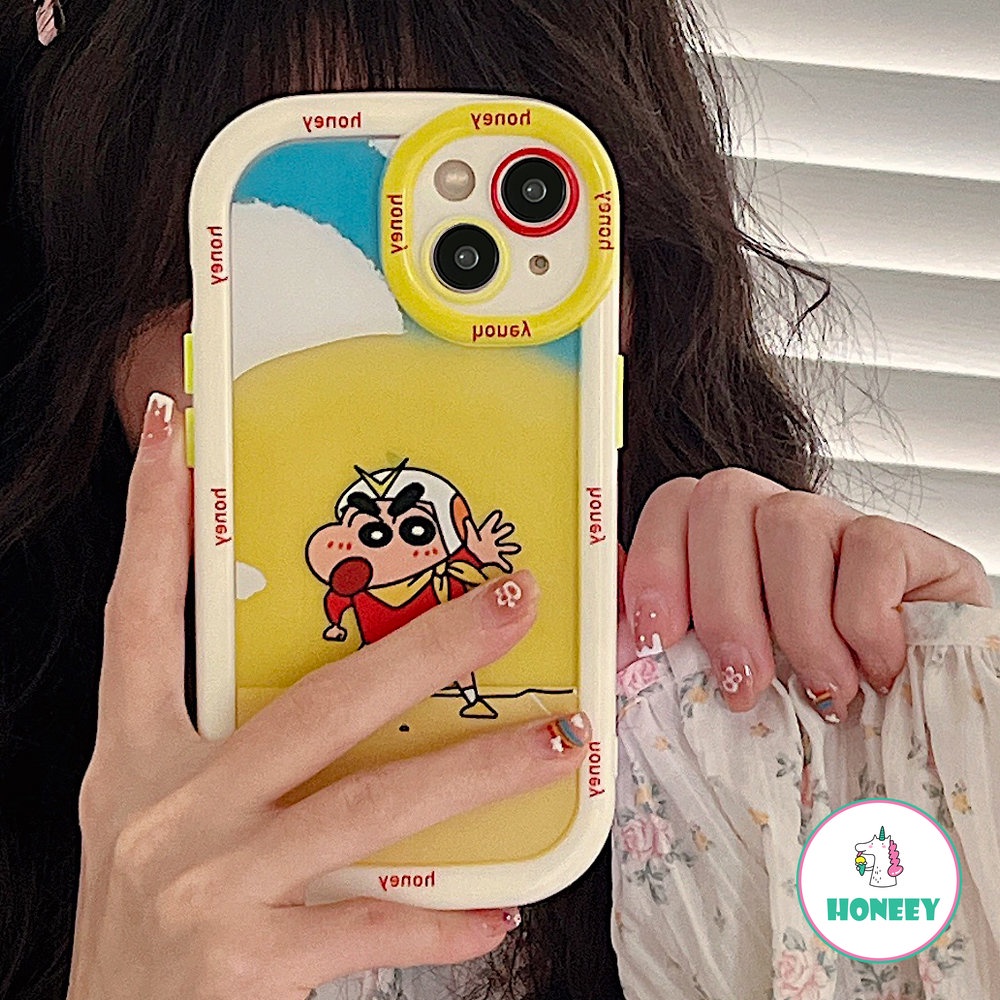 Casing Ponsel Karakter Lucu Kartun Untuk iPhone 14 Pro Max13 12 11 Pro Max Putih Frame Pelindung Lensa Penutup Belakang