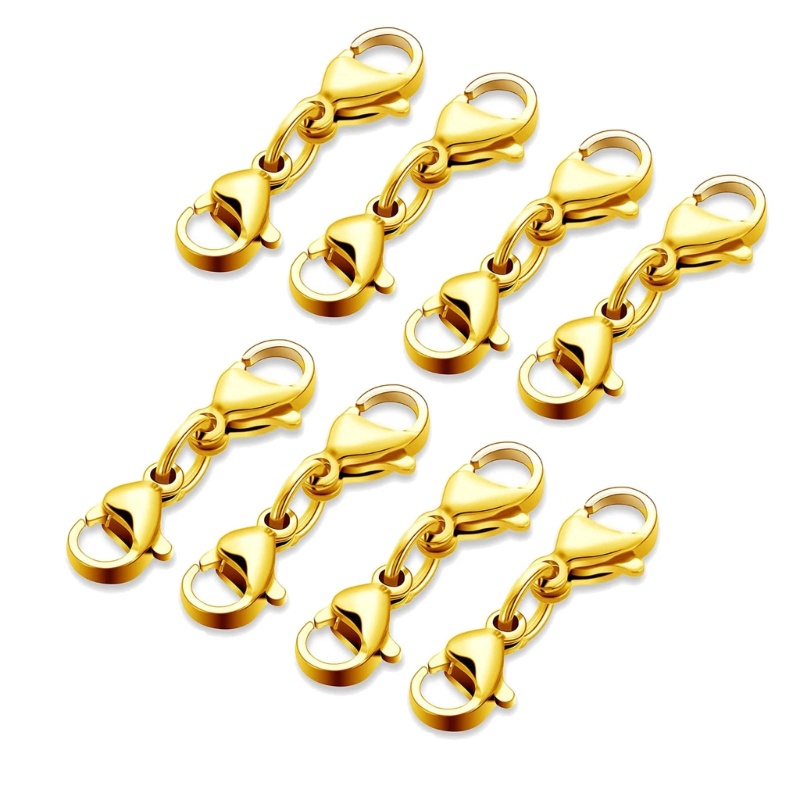 Siy 8pcs Double Lobster Clasps Kalung Gelang Clasp Konektor Double Opening Jewelry Clasps Untuk Membuat Perhiasan DIY