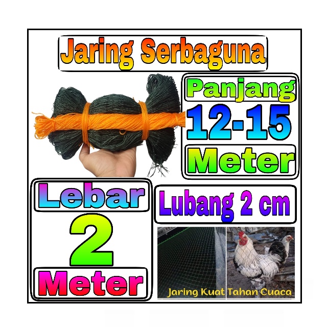Jaring Pagar Ayam 2 meter / Jaring Lubang Kecil /Jaring Kandang /Jaring Burung / Jaring Taman