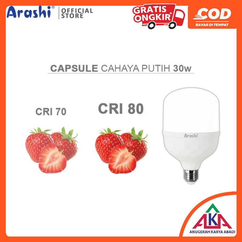 Bohlam Lampu LED Arashi Capsule 40W / 40 Watt Cahaya Putih Terang