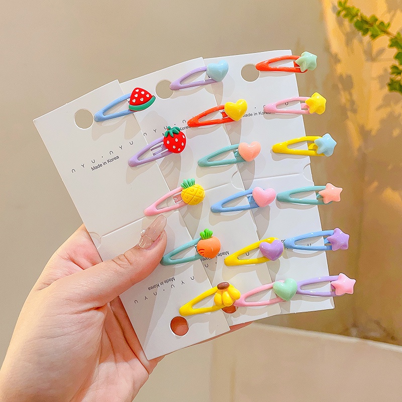 6pcs Bayi Lucu Warna Klip Bb Anak Poni Jepit Rambut Hiasan Kepala Bayi Hair Clip Aksesoris Rambut